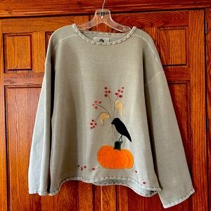 Authentic Pigment Fall Embroidered Sweatshirt - XL